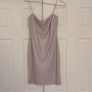 Blush shimmer mini dress